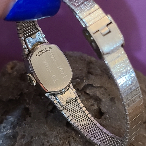 Vintage Wittnauer 10k Gold Filled Ladies Cocktail Watch With Genuine Diamonds